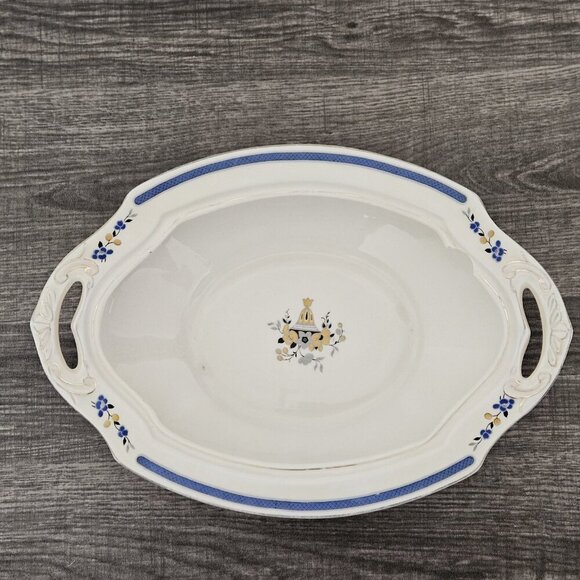 WH Grindley & Co England Serving Dish Chelsey Ivory Blue White Yellow Floral VTG - Picture 4 of 16